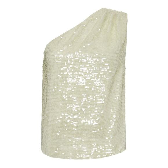 Lapointe One-Shoulder Sequined Georgette Top - US 4 - Picture 1 of 4